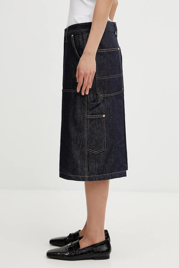 Carhartt WIP pantaloni scurți jeans W Nixon Double Knee Short I036324.101 albastru SS26