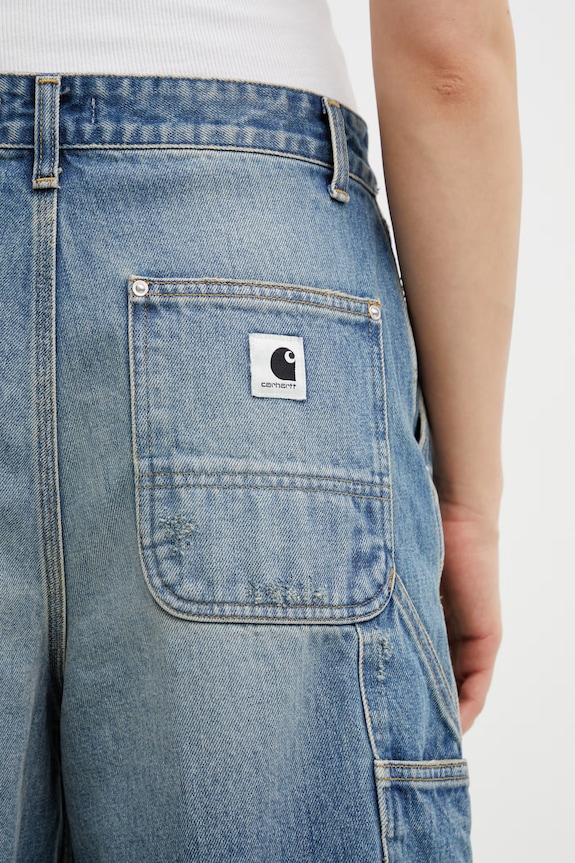 Carhartt WIP szorty jeansowe W Nixon Double Knee Short niebieski I036324.01B7