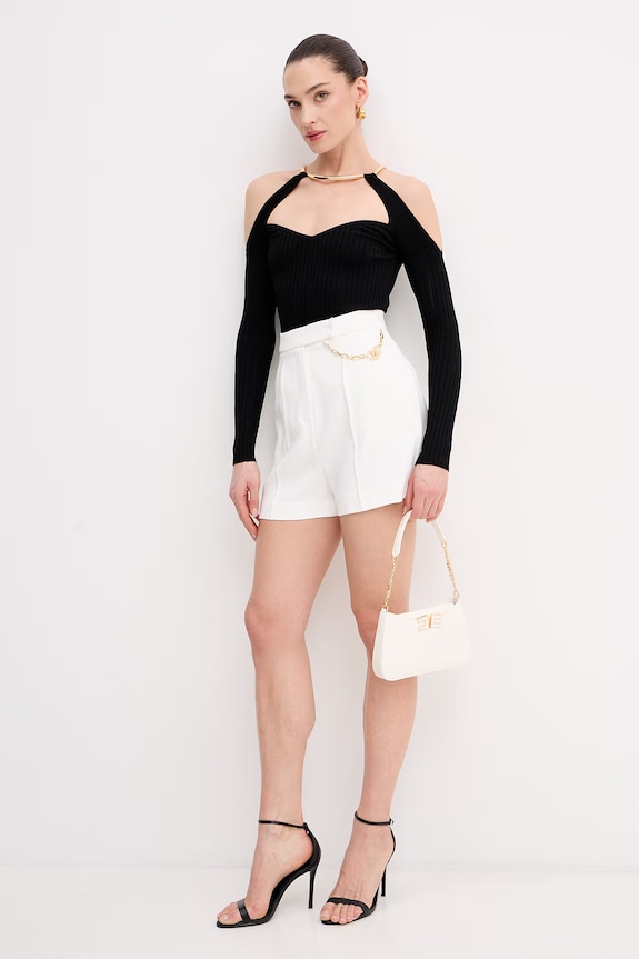 Elisabetta Franchi pantaloni scurți SH00561E2 bej SS26