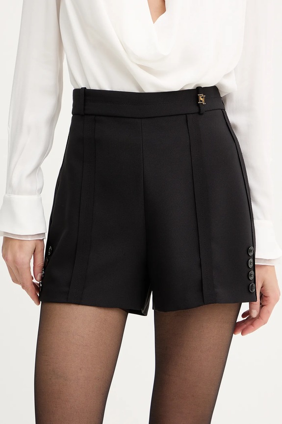 Elisabetta Franchi rövidnadrág elasztánnal fekete SH00761E2