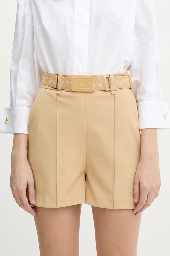 Шорты Elisabetta Franchi с эластаном бежевый SH00861E2