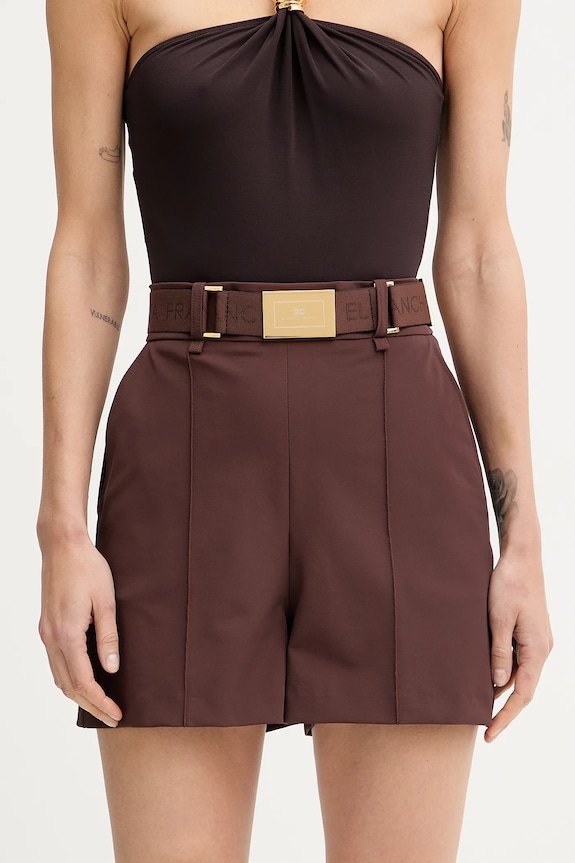 Шорти Elisabetta Franchi з еластаном коричневий SH00861E2