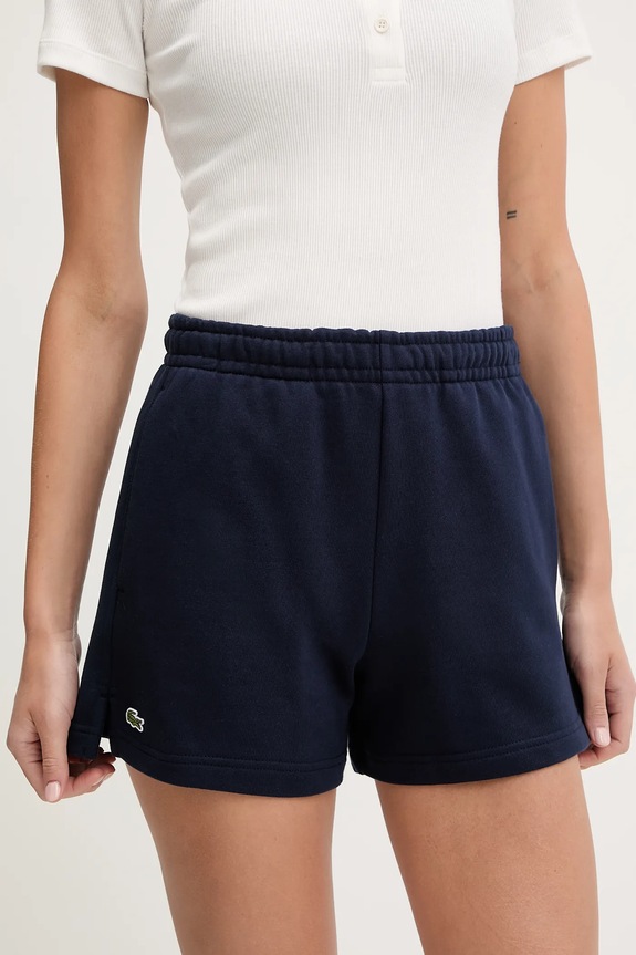Lacoste szorty dresowe damskie bawełna granatowy GF5341