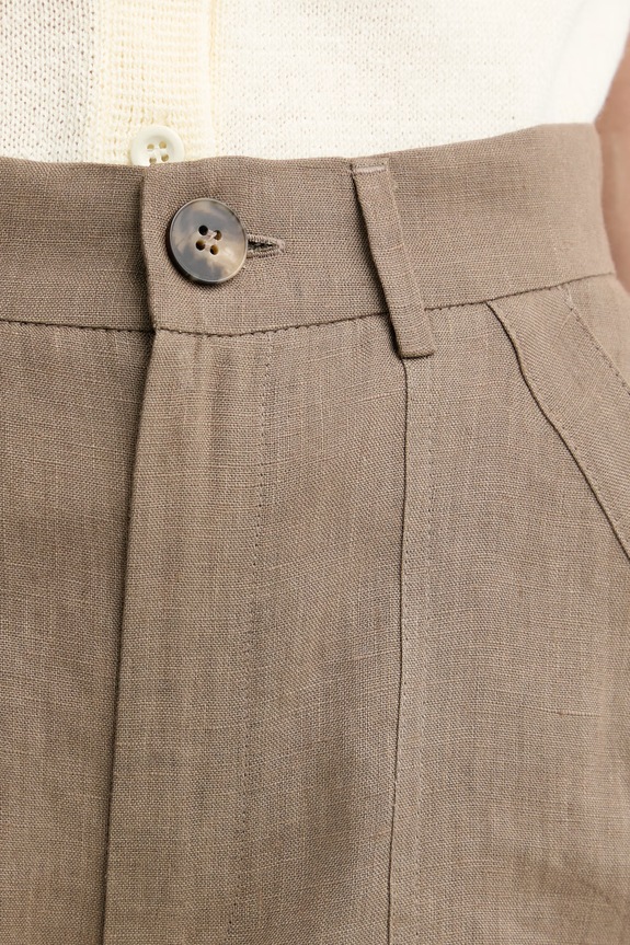 Marella pantaloni scurți pentru femei, din in Emme by Marella maro 2615141032200