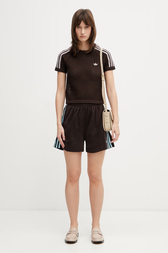 adidas Originals къс панталон тип анцуг дамски KQ6521 кафяв