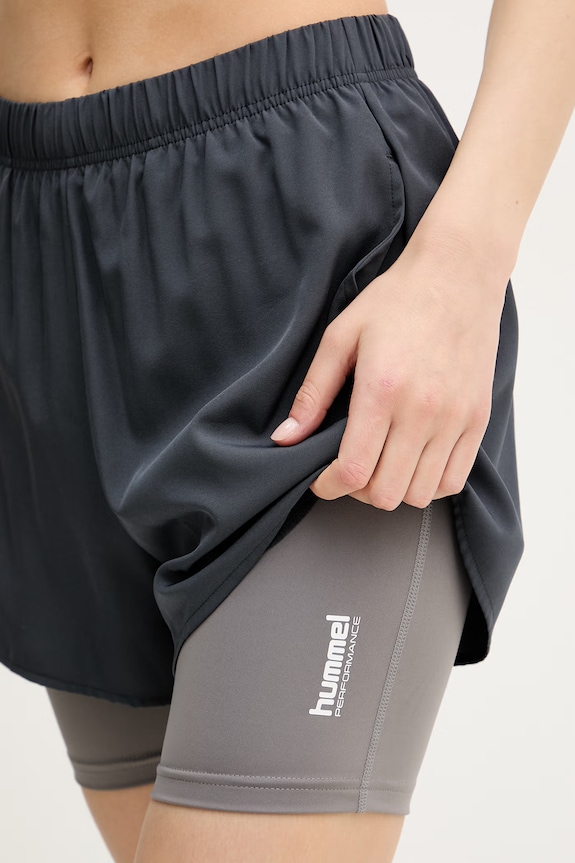 Hummel szorty 2w1 damskie szary 232574