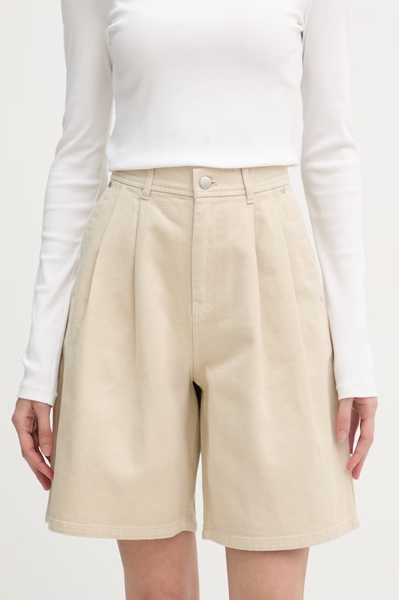 Barbour pantaloni scurți de damă din denim Daya bej LST0029
