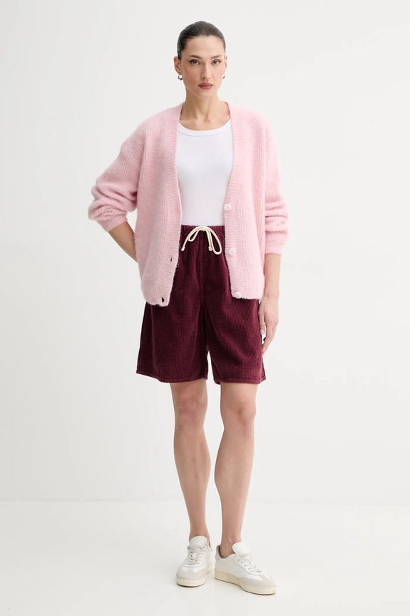 Вельветовые шорты American Vintage PADO09C бордо SS26