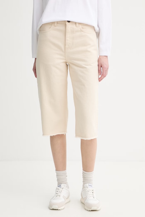 American Vintage pantaloni scurți jeans bumbac bej SNOP09A