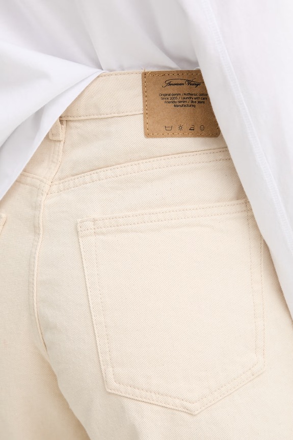 American Vintage pantaloni scurți jeans bej SNOP09A