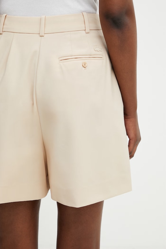 Lacoste shorts with wool Women's beige FF0243