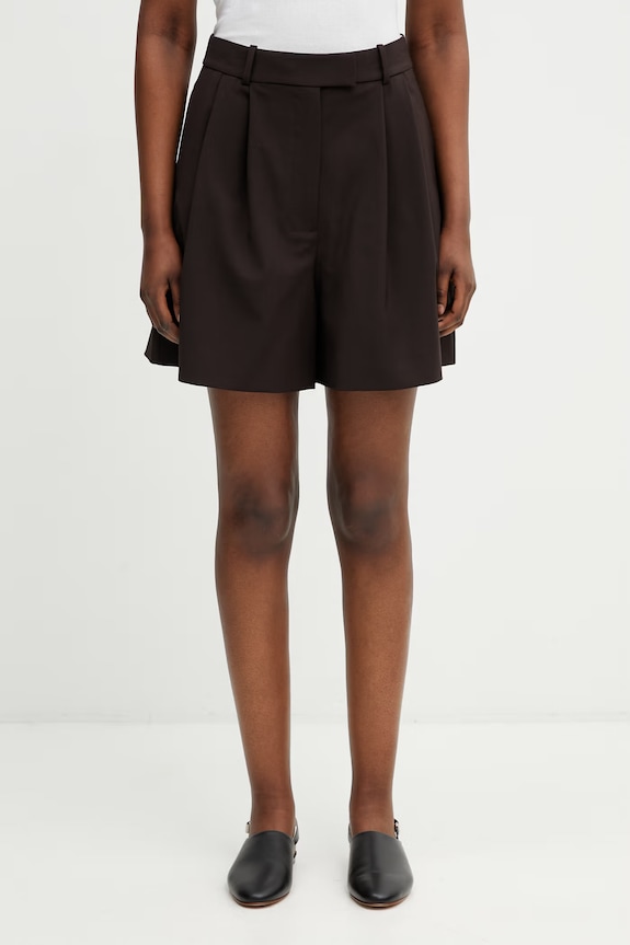 Lacoste szorty z wełną damskie brązowy FF0243