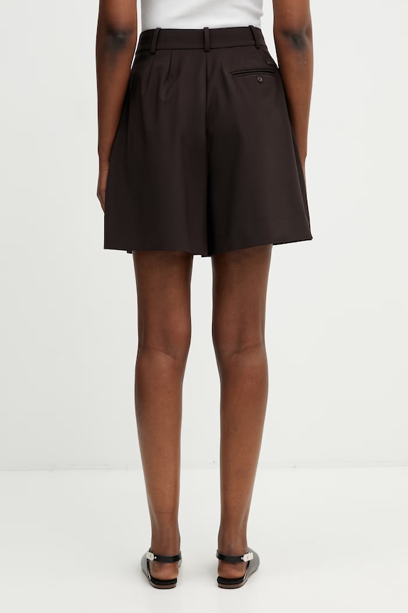 Odzież Lacoste szorty z wełną damskie FF0243 brązowy