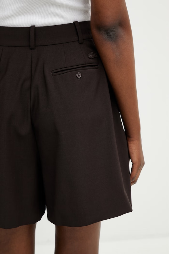 Lacoste szorty z wełną damskie brązowy FF0243