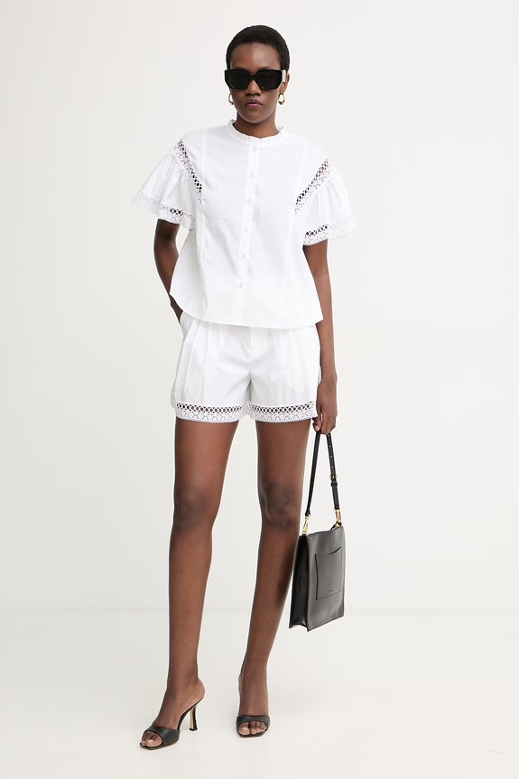 Twinset elegantné šortky dámske bavlnené s elastanom 261TT2253 biela SS26
