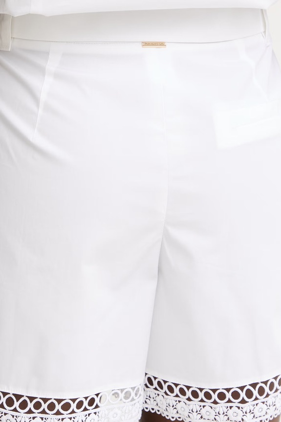 Twinset elegantné šortky dámske bavlnené s elastanom biela 261TT2253