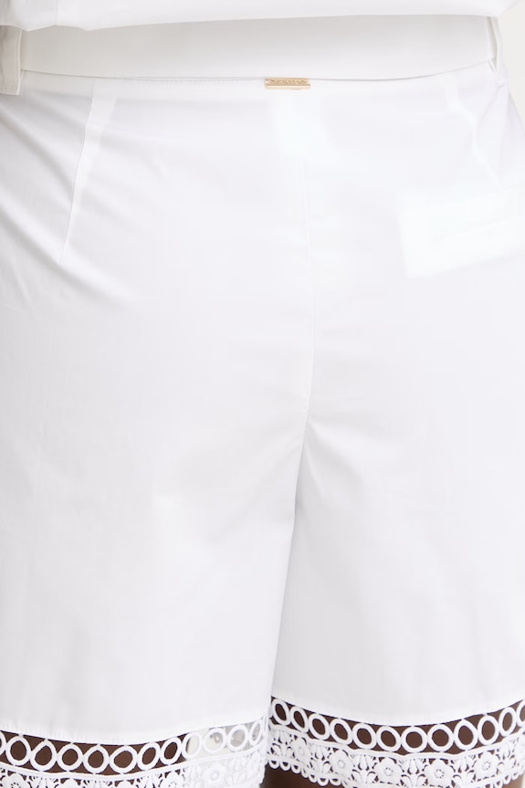 Twinset elegantné šortky dámske bavlnené s elastanom biela 261TT2253