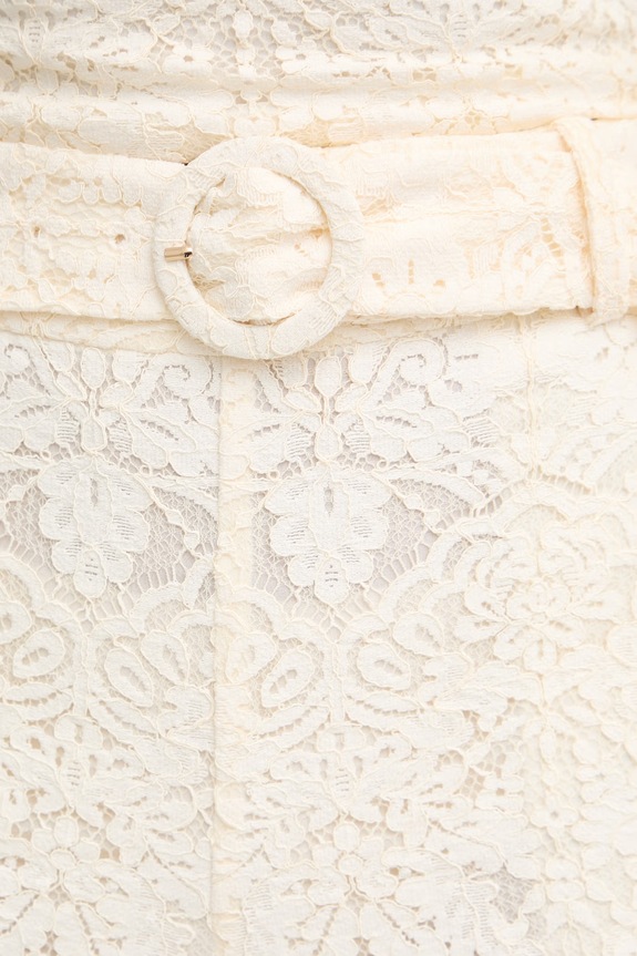 Twinset elegantné šortky dámske čipkované béžová 261TT2312