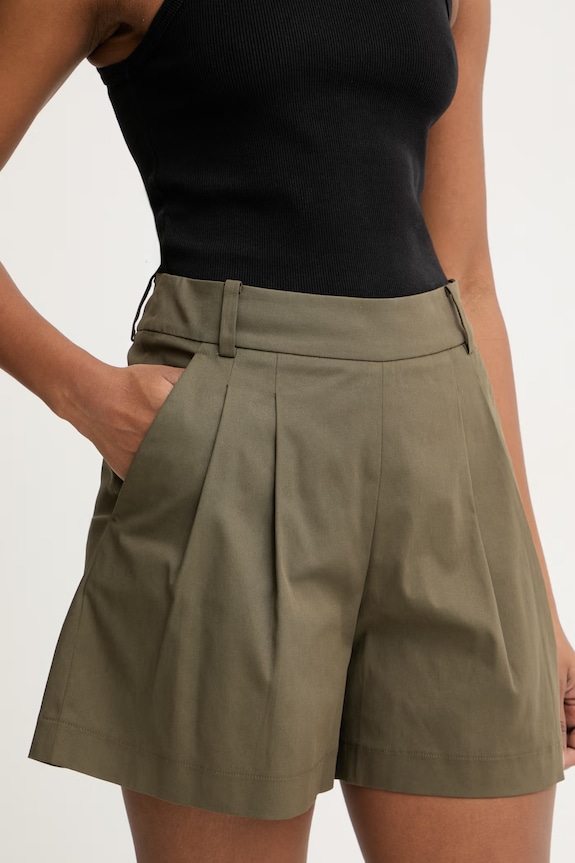 Luisa Spagnoli σορτς γυναικεία βαμβακερά με ελαστάν Altalena πράσινο 542820