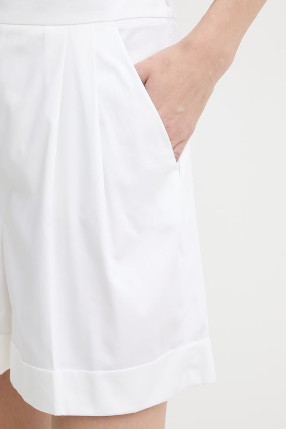 Luisa Spagnoli pantaloncini eleganti da donna in cotone Avola bianco 543326