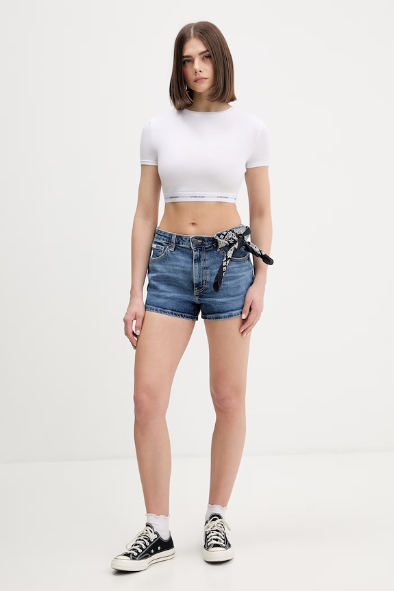 Dámske rifľové šortky Guess Jeans W5YD0Y.D5R11 modrá SS26