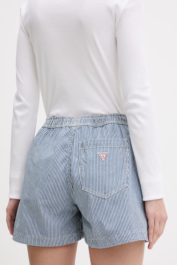 Ρούχα Guess Jeans Σορτς Γυναικεία βαμβακερά W6GD53.D7881 μπλε