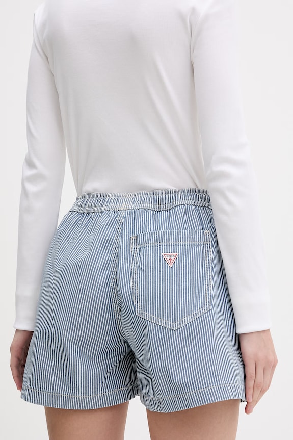 Ρούχα Guess Jeans Σορτς Γυναικεία βαμβακερά W6GD53.D7881 μπλε