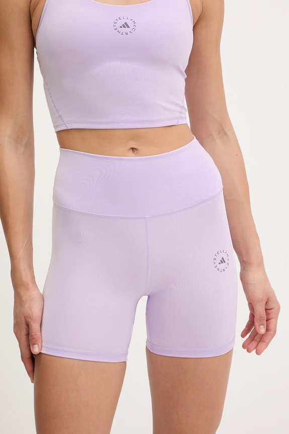 adidas by Stella McCartney látkové šortky dámske fialová JY8172