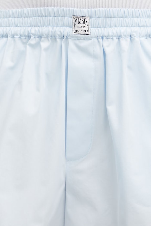 MM6 Maison Margiela къс панталон дамски от памук син S52MU0135.M35480.501