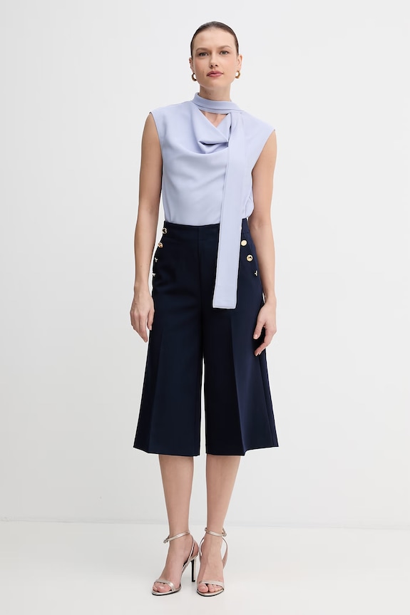 United Colors of Benetton elegantné šortky dámske 443XD902I tmavomodrá SS26