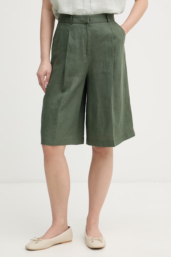 United Colors of Benetton pantaloni scurți pentru femei, din in verde 4AGHD902L