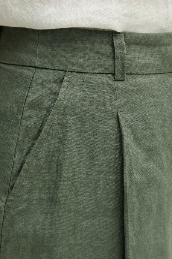 United Colors of Benetton pantaloni scurți pentru femei, din in verde 4AGHD902L