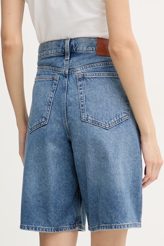 Oblečenie Calvin Klein Jeans bermudy dámske rifľové LV047F674G modrá