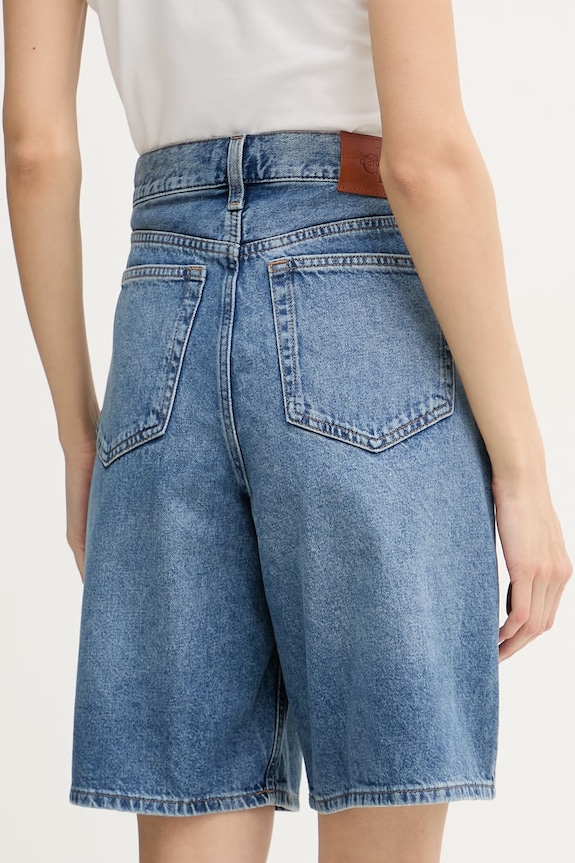 Oblečenie Calvin Klein Jeans bermudy dámske rifľové LV047F674G modrá