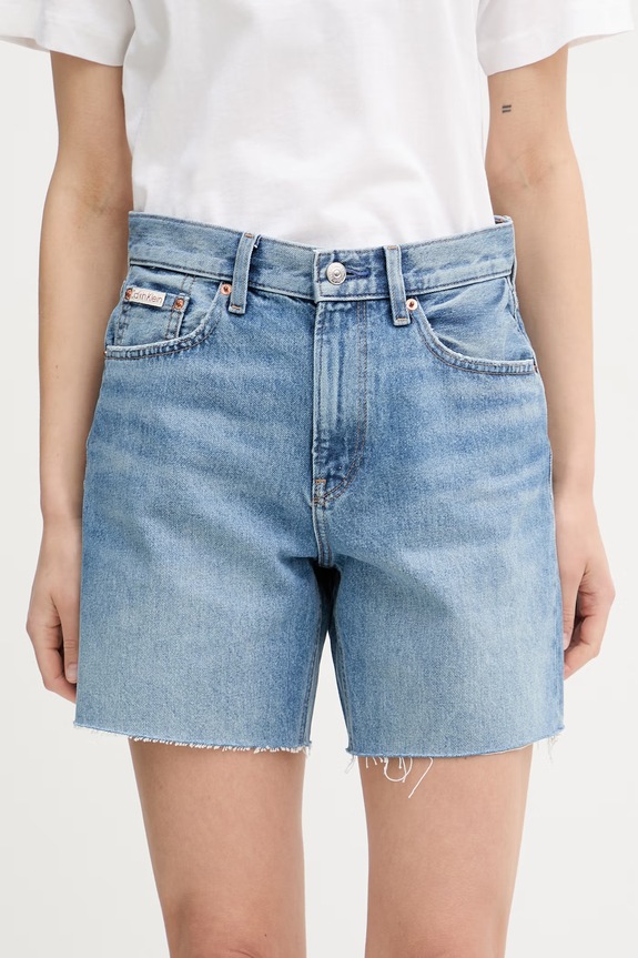 Calvin Klein Jeans šortky dámske bavlnené modrá LV047F774G