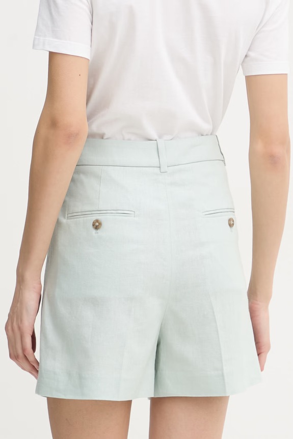 Oblečenie Calvin Klein Jeans šortky dámske s prímesou ľanu LV047F632G tyrkysová