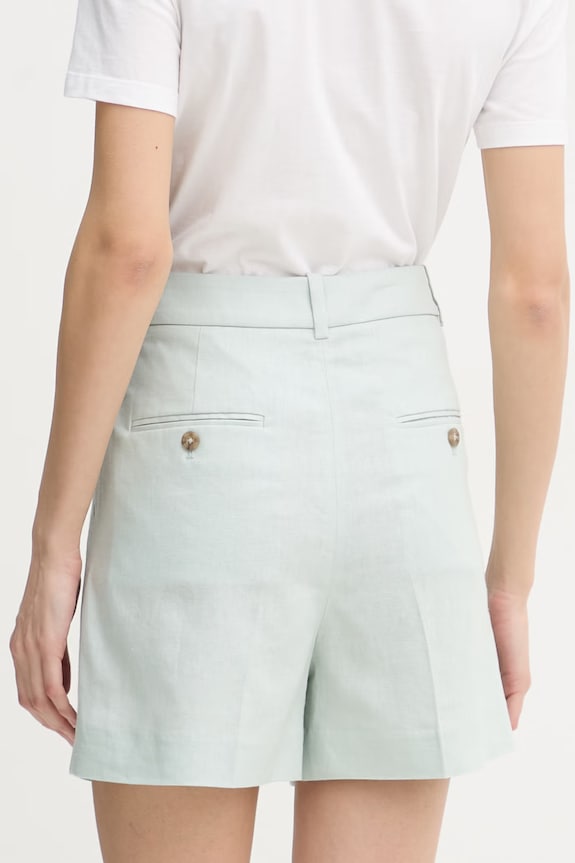 Oblečenie Calvin Klein Jeans šortky dámske s prímesou ľanu LV047F632G tyrkysová