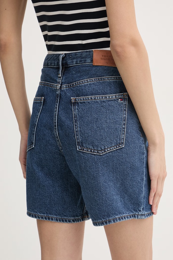 Ρούχα Tommy Hilfiger Σορτς Γυναικεία ντένιμ WW0WW48598 σκούρο μπλε