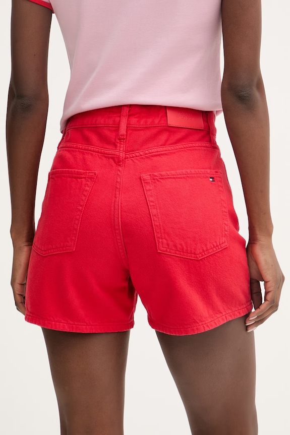 Ρούχα Tommy Hilfiger σορτς Γυναικεία ντένιμ WW0WW49579 κόκκινο