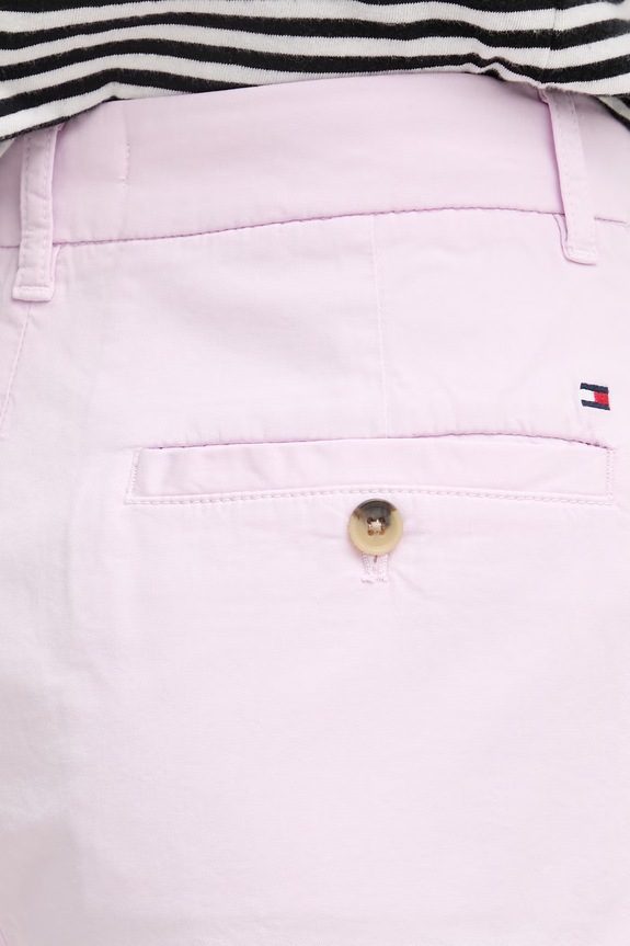 Tommy Hilfiger szorty chino damskie z bawełną różowy WW0WW49648