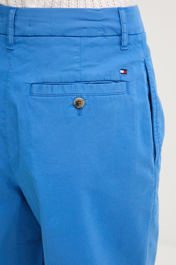 Tommy Hilfiger Pantaloni scurți chinos femei cu bumbac albastru WW0WW49648