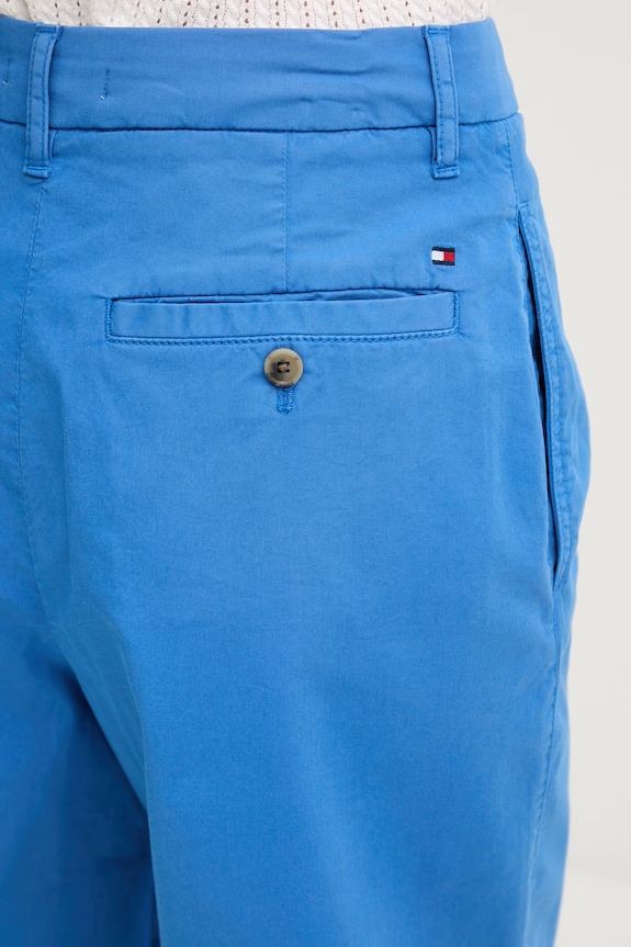 Tommy Hilfiger Pantaloni scurți chinos femei cu bumbac albastru WW0WW49648