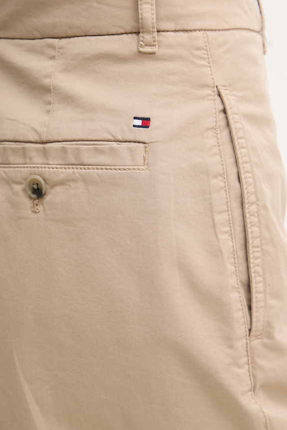 Tommy Hilfiger chino kratke hlače za žene s pamukom bež WW0WW49648