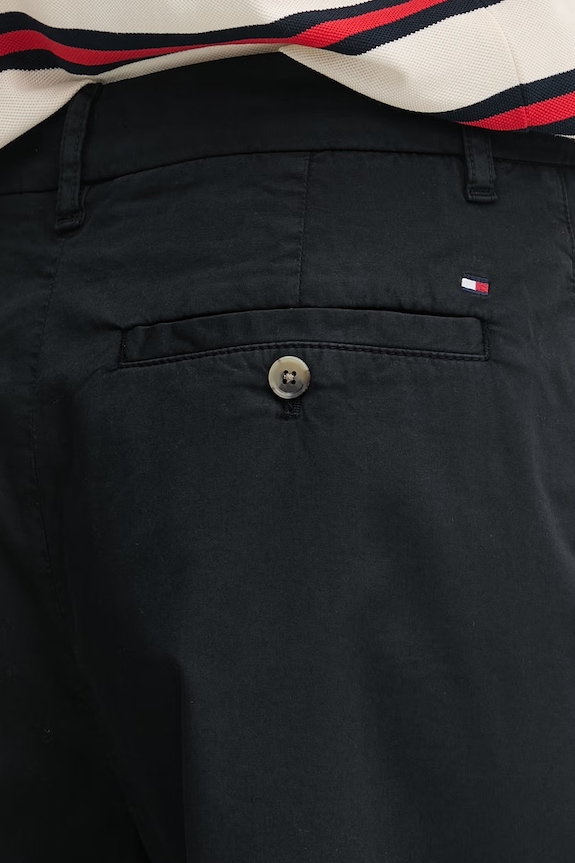 Tommy Hilfiger Chino kratke hlače za žene s pamukom WW0WW49648 crna