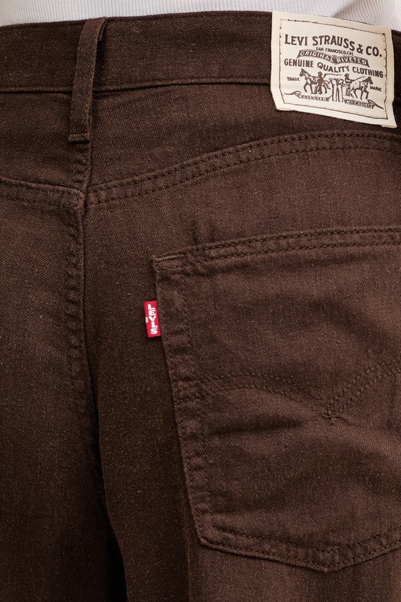 Levi's dámske ľanové šortky SUPER BAGGY LONG hnedá 008DW