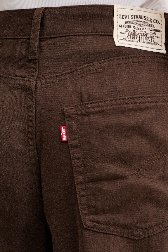 Levi's dámske ľanové šortky SUPER BAGGY LONG hnedá 008DW