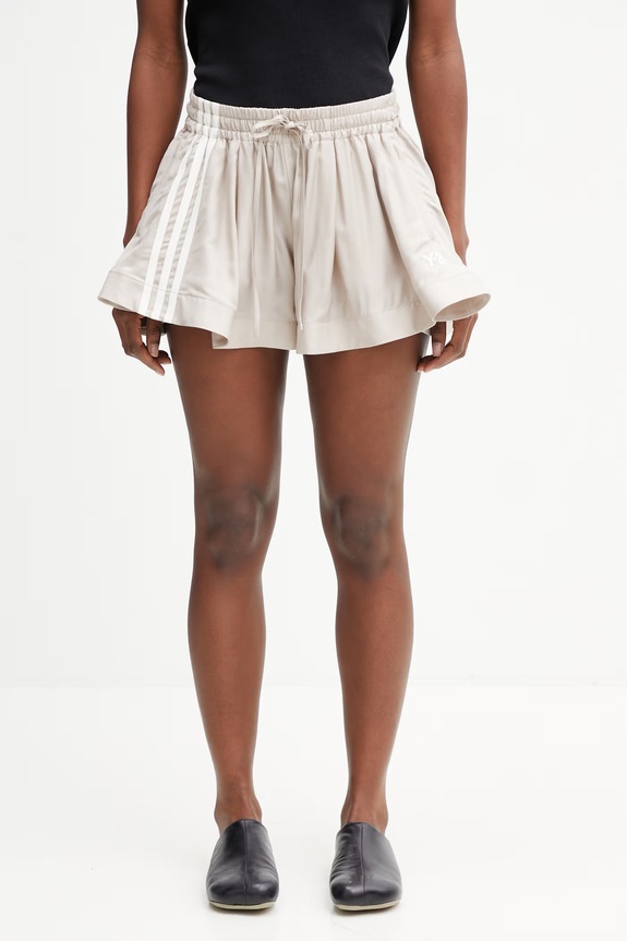 Y-3 W TENNIS SHORTS dámské šortky z viskózy béžová KQ9731