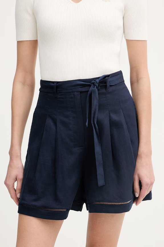 Lacoste szorty damskie z lyocellem granatowy FF1026