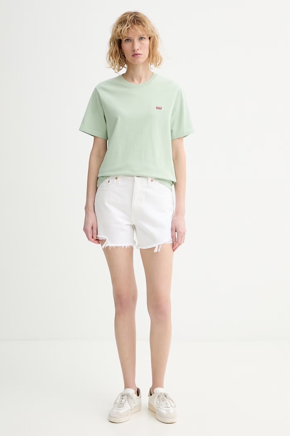 Τζιν σορτς Levi's RIBCAGE A-LINE 005DS λευκό SS26