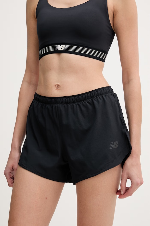 New Balance pantaloni scurți sport de femei negru WB61J868BK